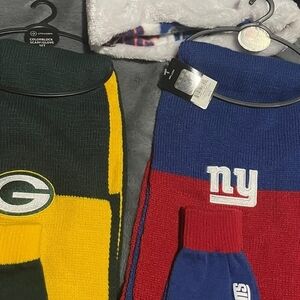 NFL Green Bay Packers and New York Giants Scarves - Green, Yellow, Blue, Red